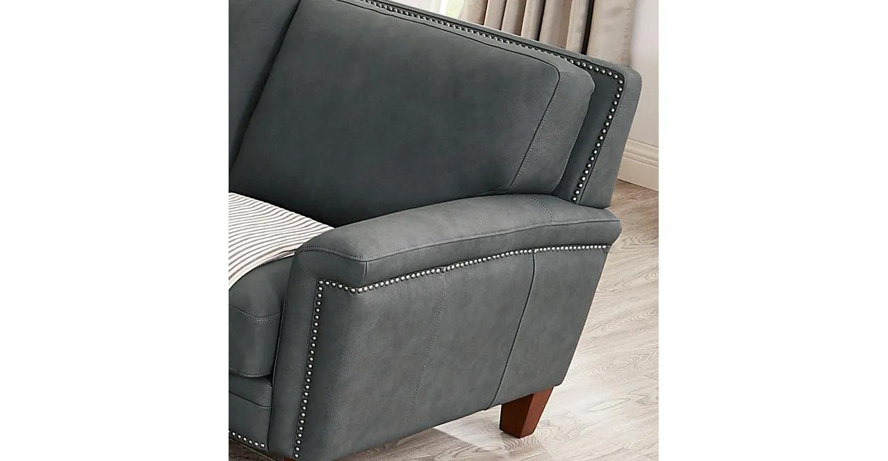 Sherwood Leather Sofa Collection, Charcoal Gray