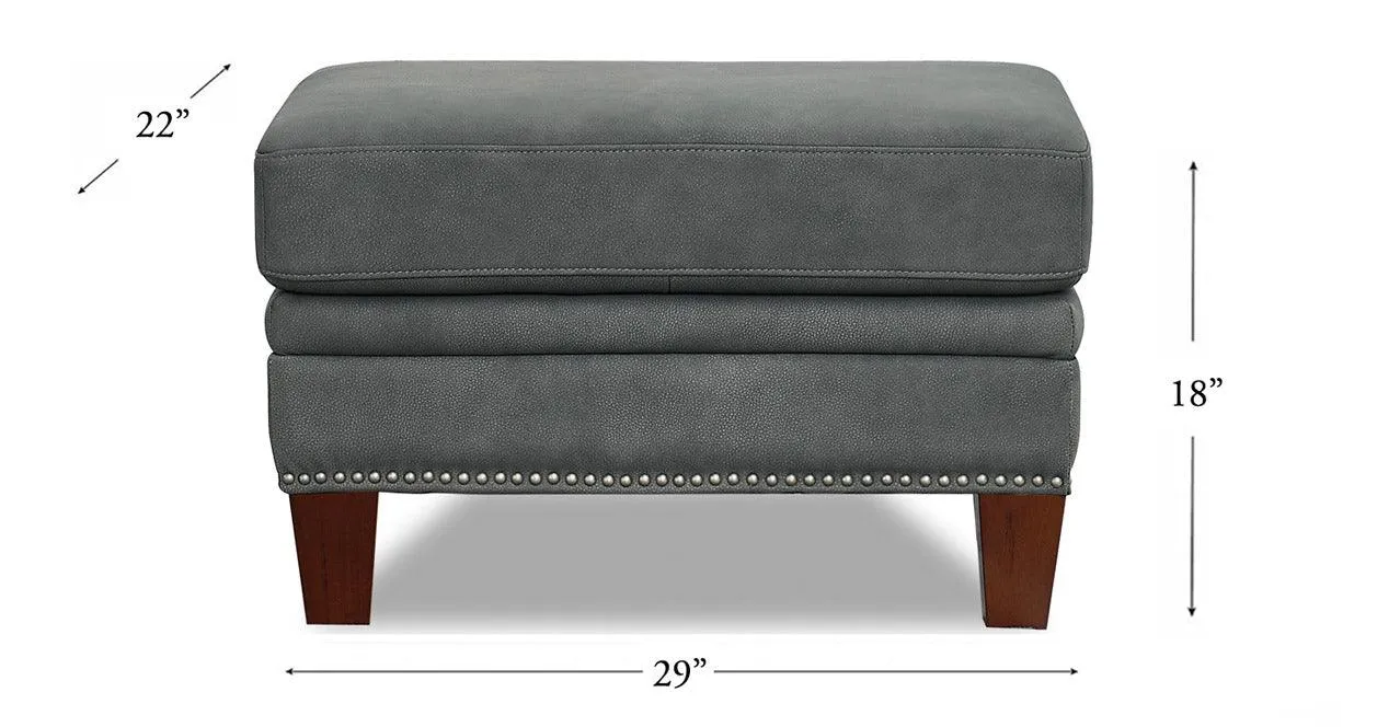 Sherwood Leather Sofa Collection, Charcoal Gray