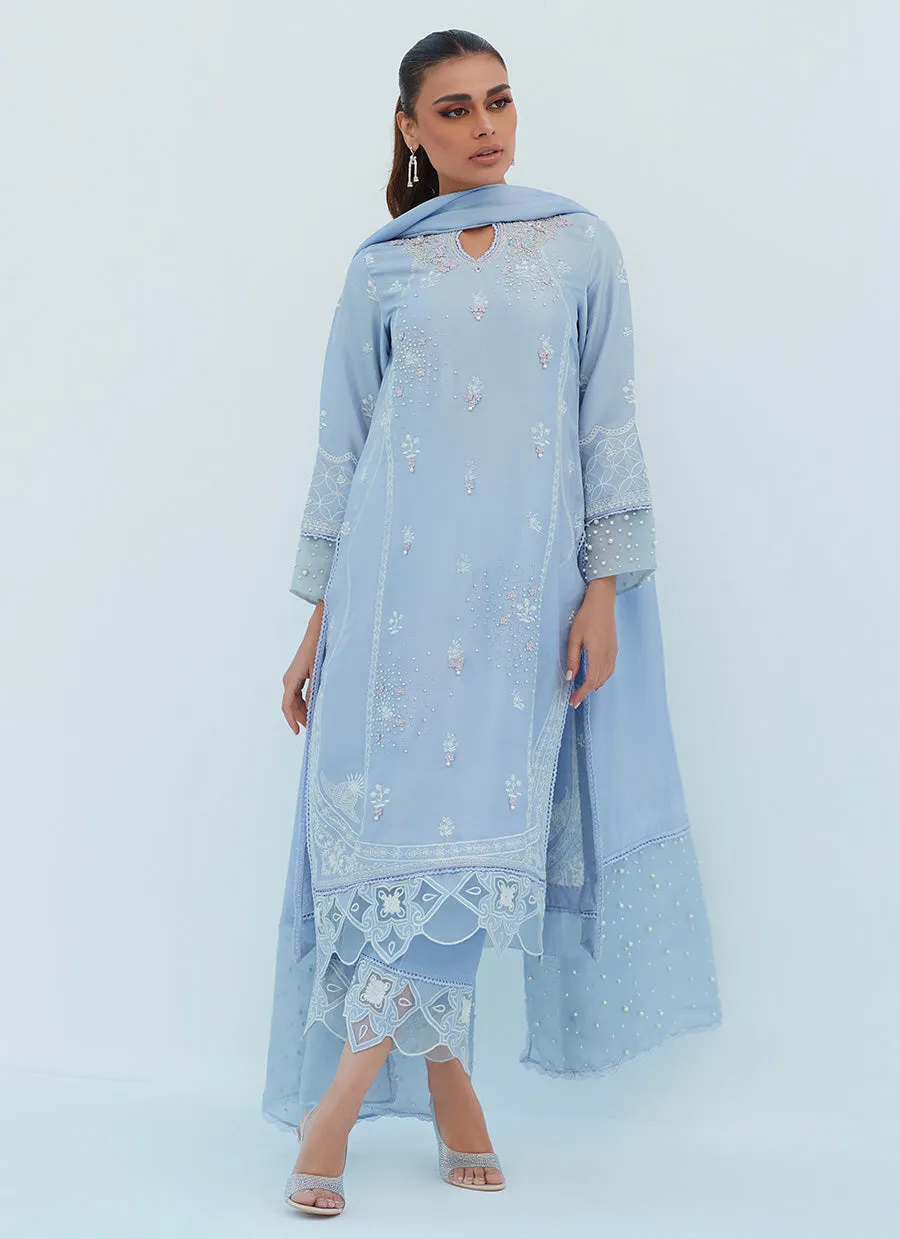 Sheryl Periwinkle Shirt And Dupatta