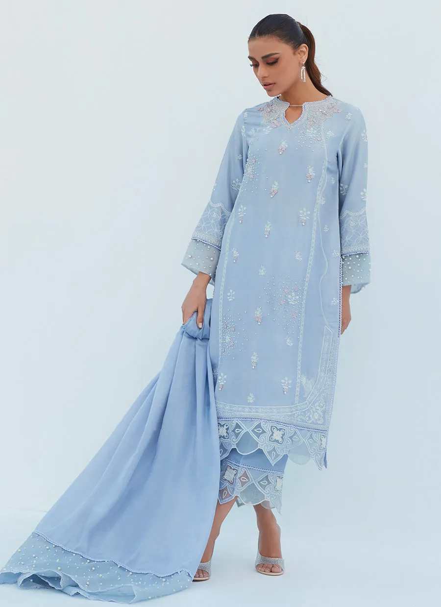 Sheryl Periwinkle Shirt And Dupatta