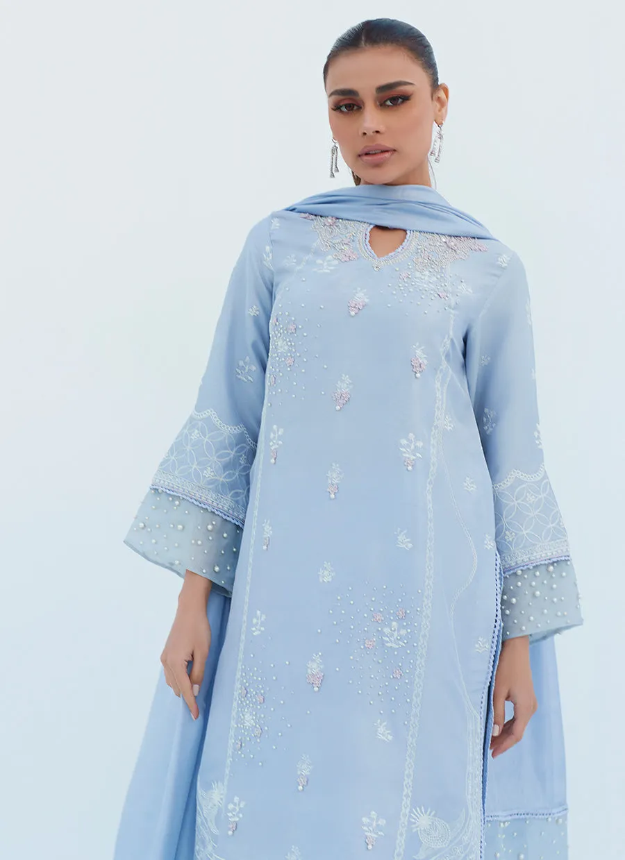 Sheryl Periwinkle Shirt And Dupatta