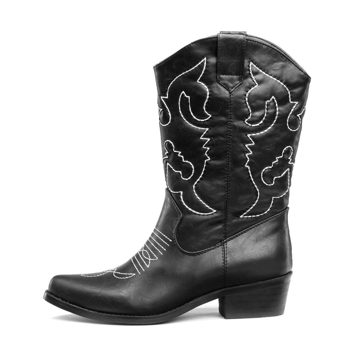 SheSole Womens Wide Calf Cowboy Boots Black