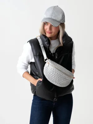 SHI Logan Quilted Ball Hat in Silver