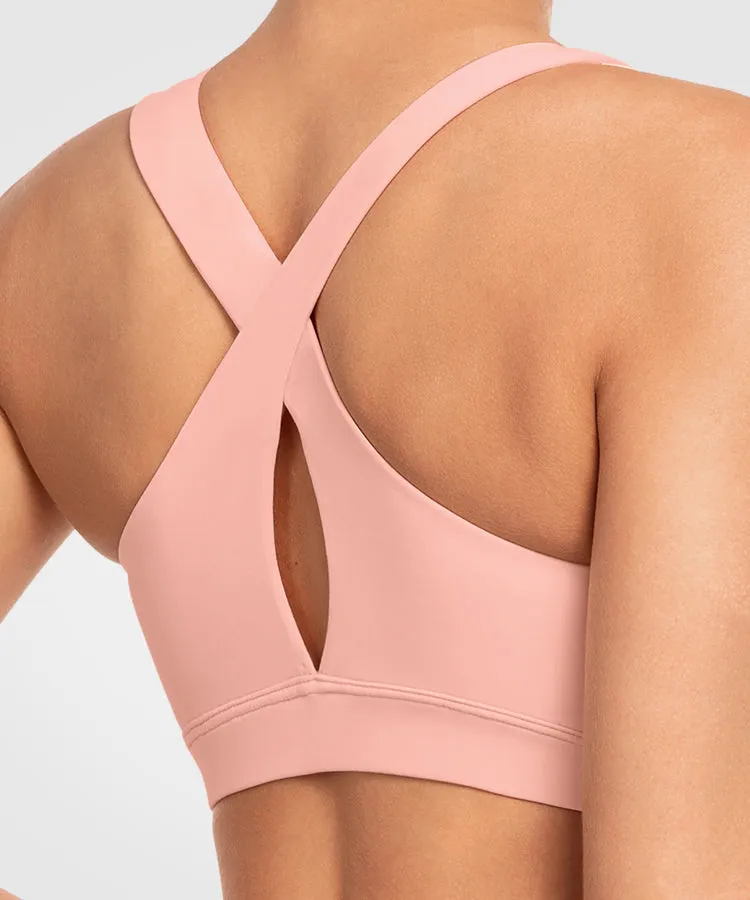 Shift Scoop Neckline Cross Back Padded Yoga Bra | Women's Light Support Sports Bra