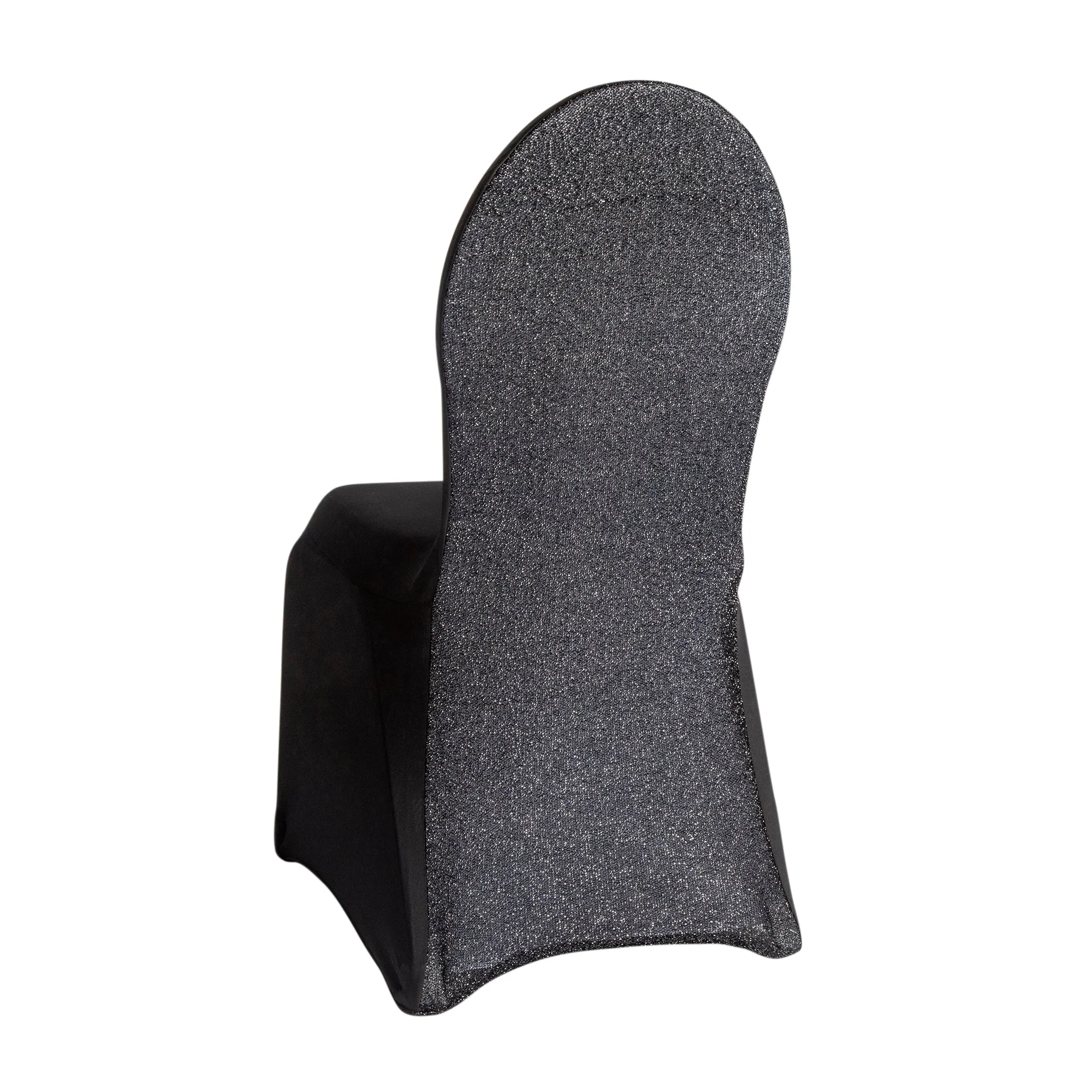 Shimmer Tinsel Banquet Spandex Chair Cover - Black