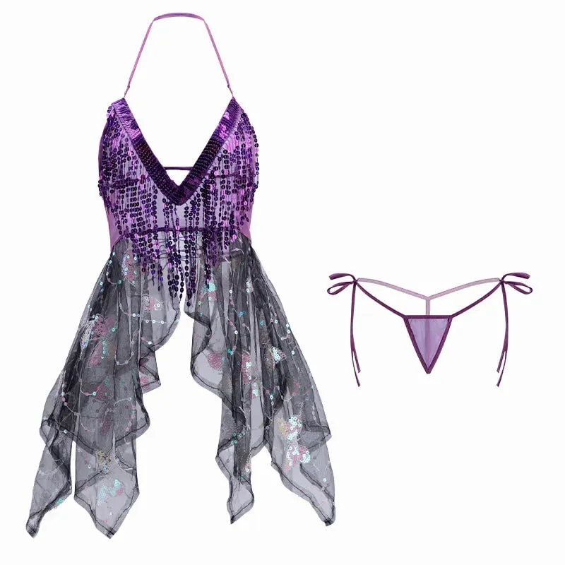 Shimmering Butterfly Lingerie Dress