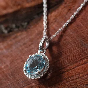 Shine Your Light: Blue Topaz and Diamond Necklace