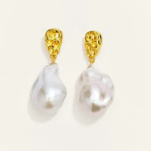 Shining Baroque Pearl Drop Earrings