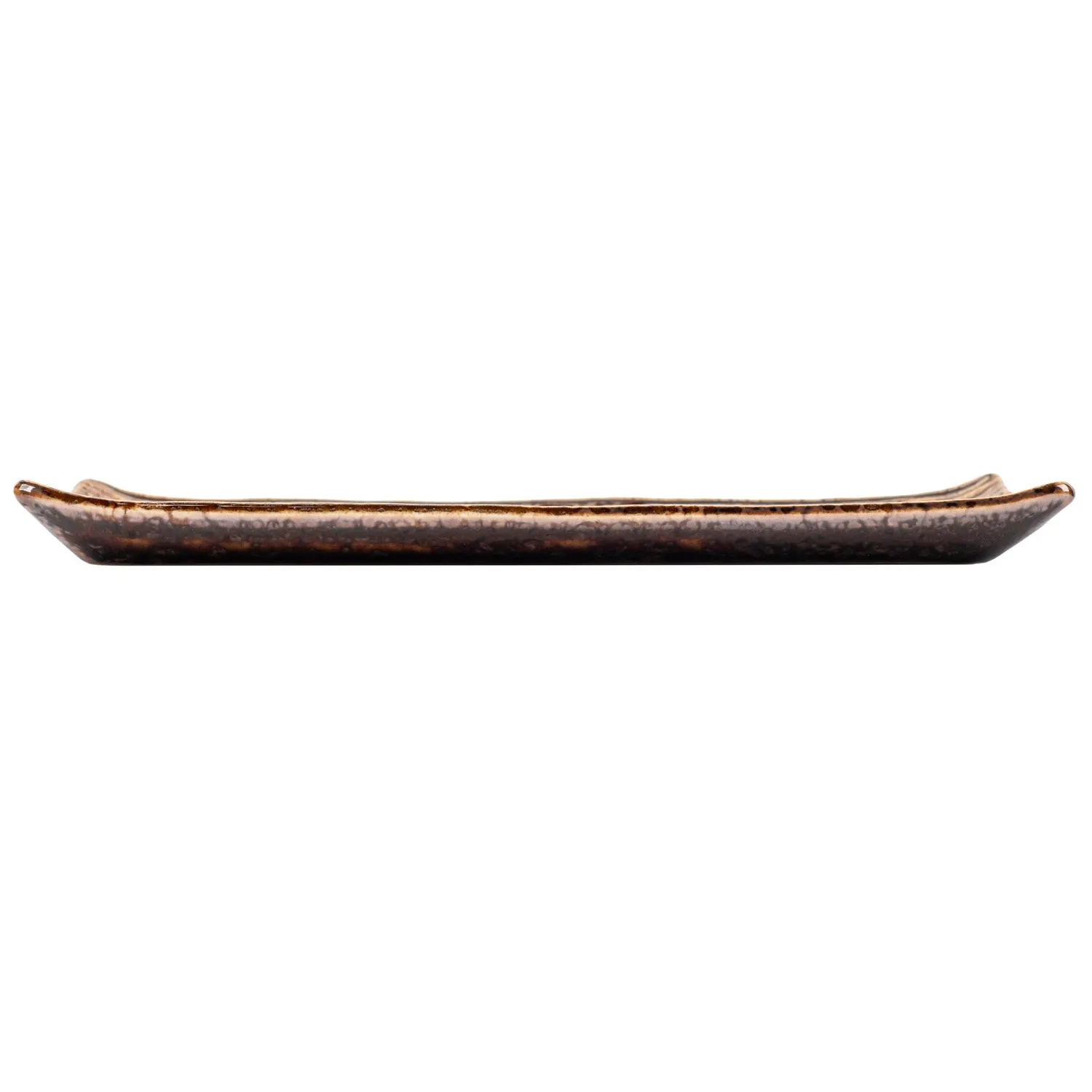 Shinogi Brown Ribbed Japanese Ceramic Plate