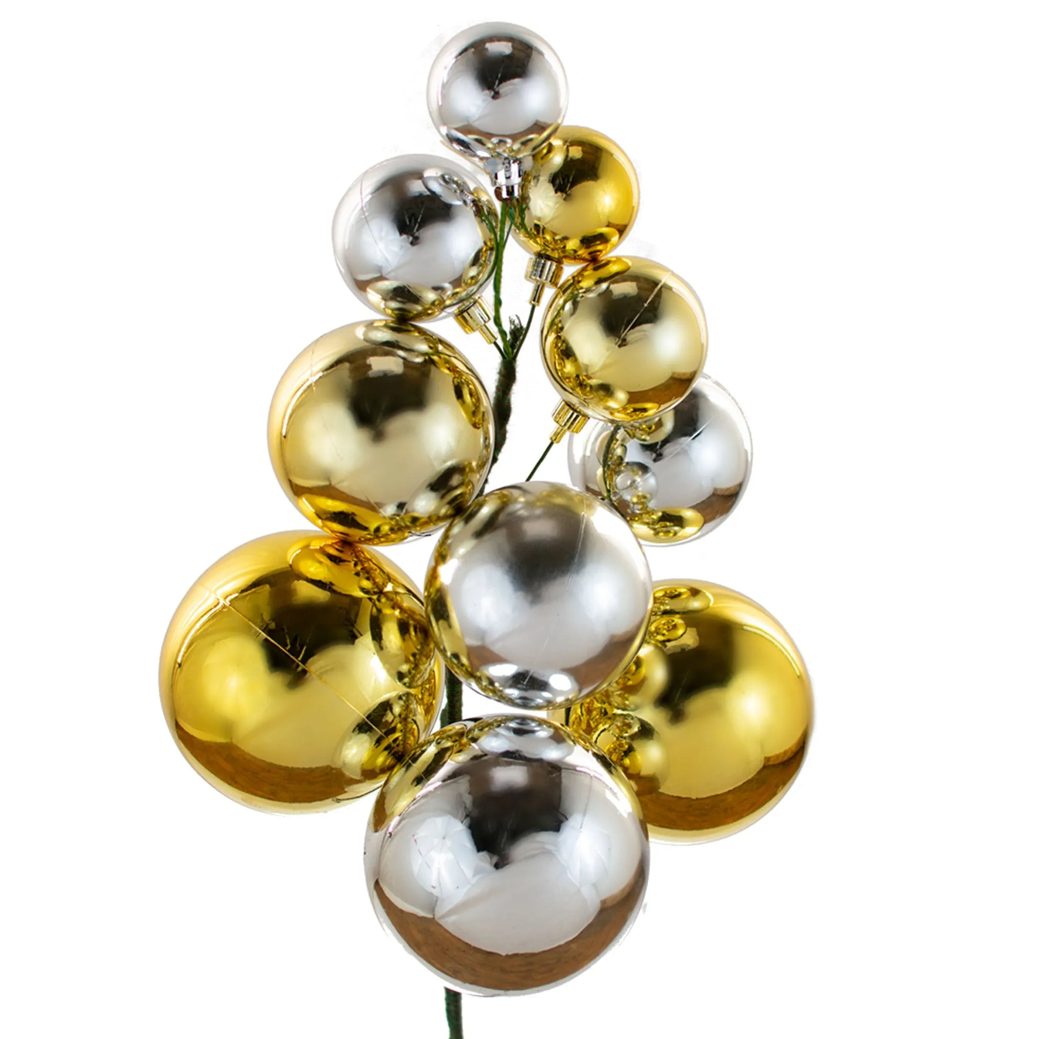 Shiny Gold & Silver Ball Cluster