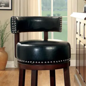 SHIRLEY Dark Oak/Black 24" Bar Stool