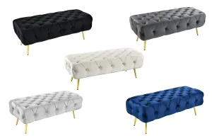 Shirley Ottoman Gold Frame - 5 Colours Available