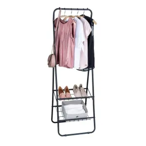 Shiva Mini 2 Shelf Clothes Rack Matte Black