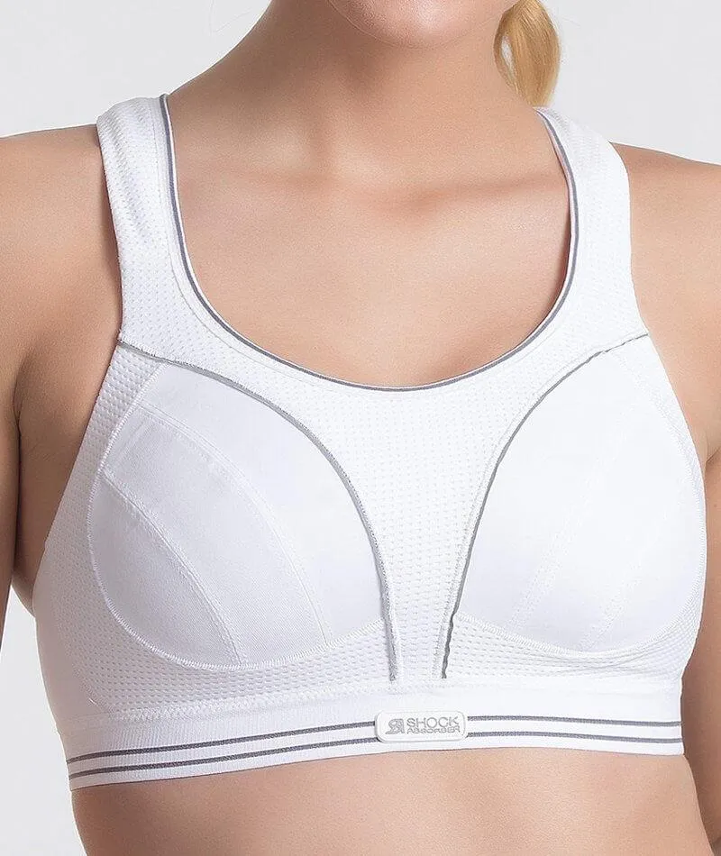 Shock Absorber Ultimate Run Wire-Free Sports Bra - White/Silver