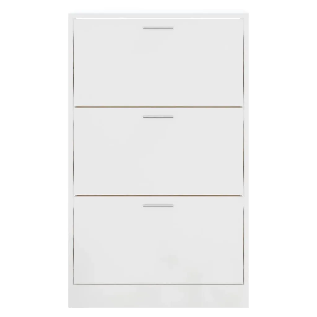 Shoe Cabinet High Gloss White 63x24x103 cm Engineered Wood