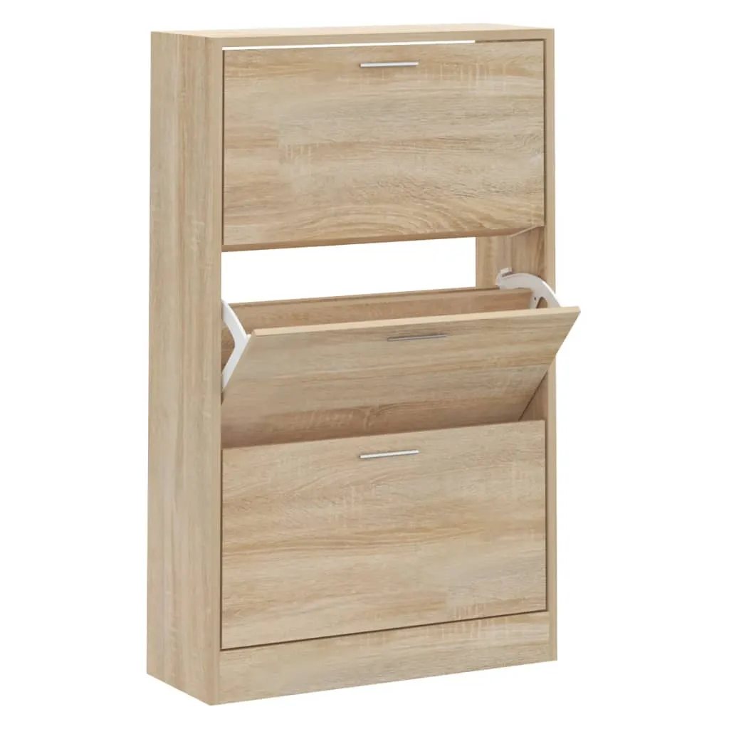 Shoe Cabinet Sonoma Oak 63x24x103 cm Engineered Wood