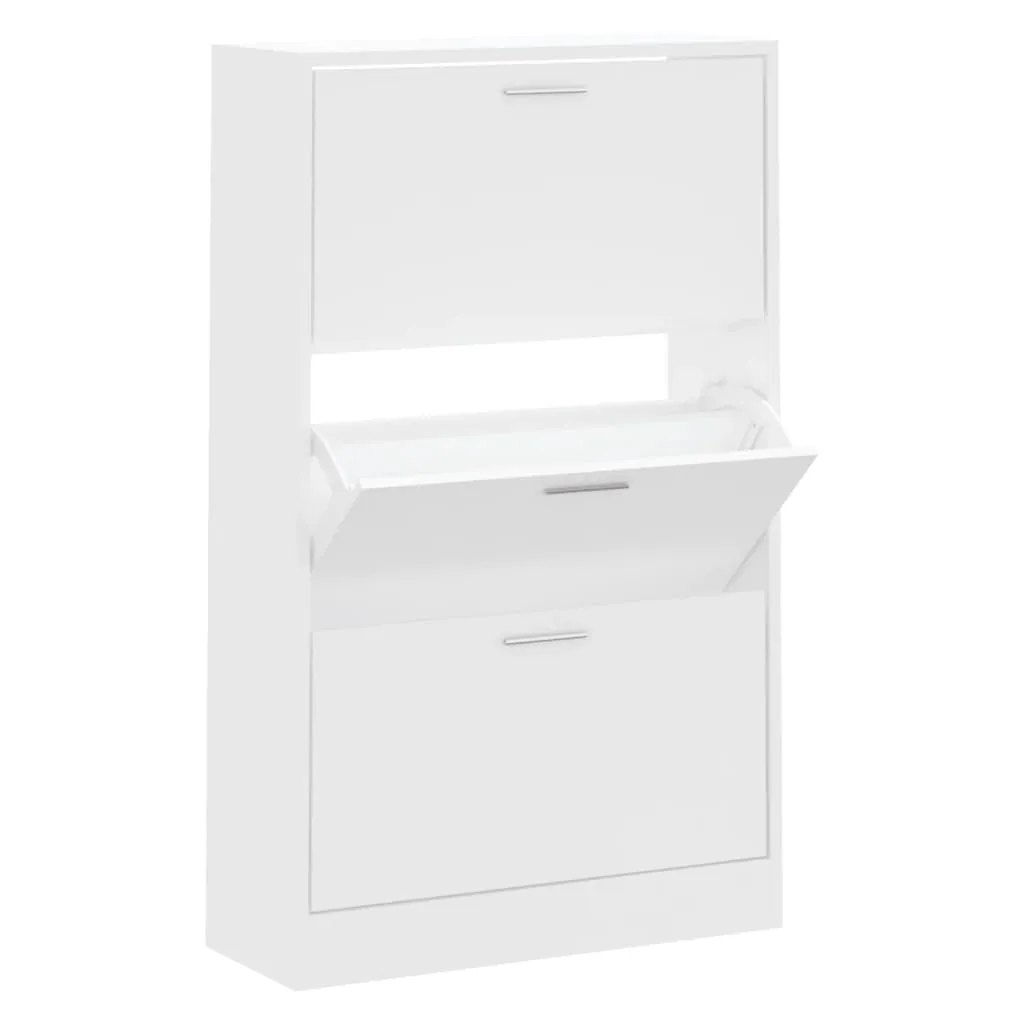 Shoe Cabinet White 63x24x103 cm Engineered Wood