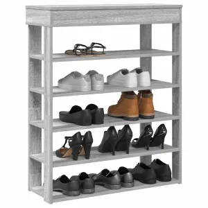 Shoe Rack Grey Sonoma 80x30x98 cm Engineered Wood