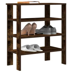 Shoe Rack Smoked Oak 61x32x70 cm Engineered Wood