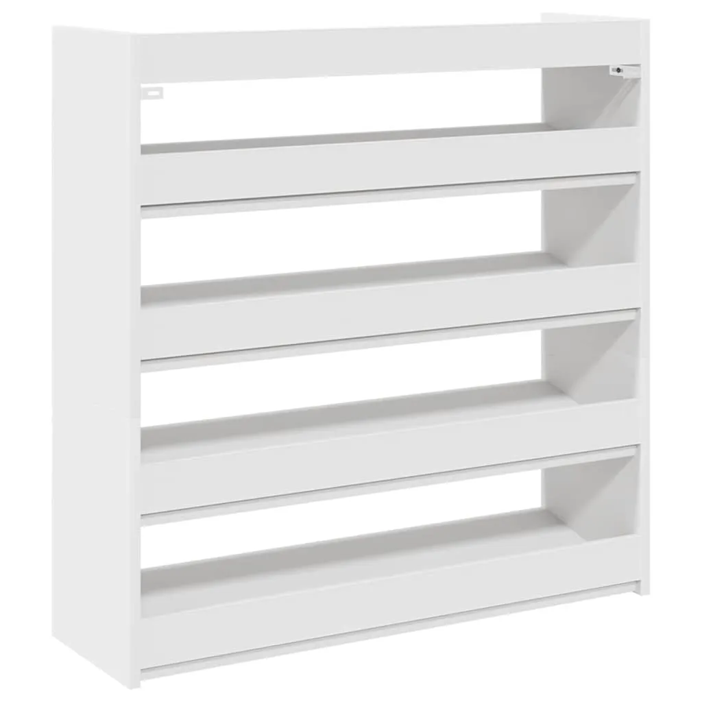 Shoe Rack White 80x25x81 cm Engineered Wood