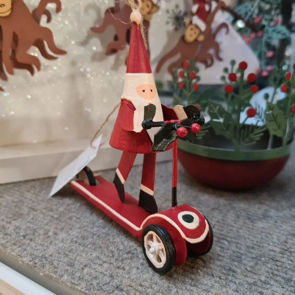 Shoeless Joe 11cm Santa on a Red Scooter