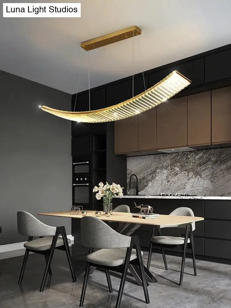 Shopia - Luxury Arch Crystal Suspension Chandelier - Modern Lighting Design