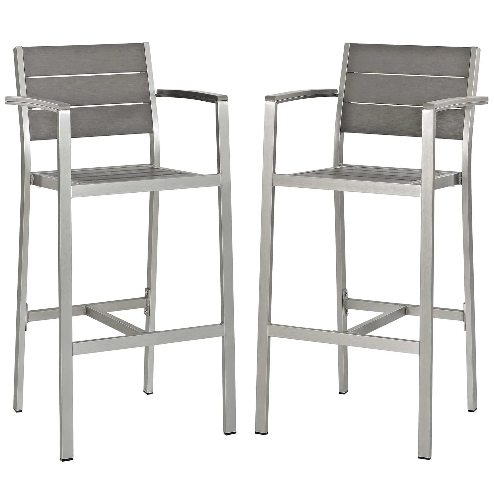 Shore Bar Stool Outdoor Patio Aluminum Set Of 2