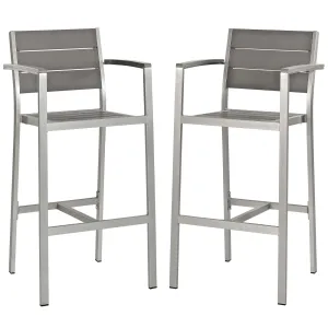 Shore Bar Stool Outdoor Patio Aluminum Set Of 2