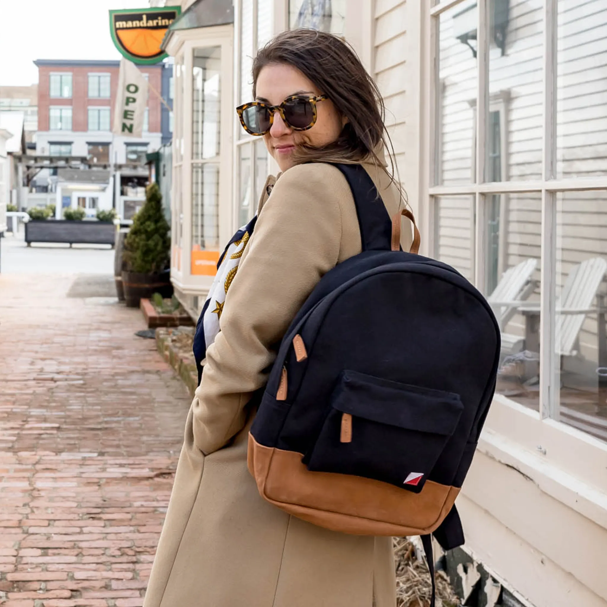 ShoreBags - Backpack with Leather Trim