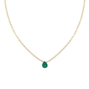 Short Gemstone Necklace - Green Onyx