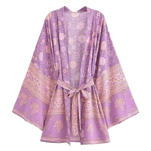 Short Kimono Purple Floral