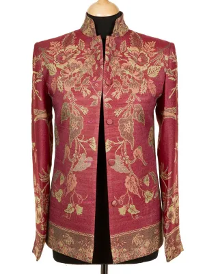 Short Nehru Jacket in Moss Rose