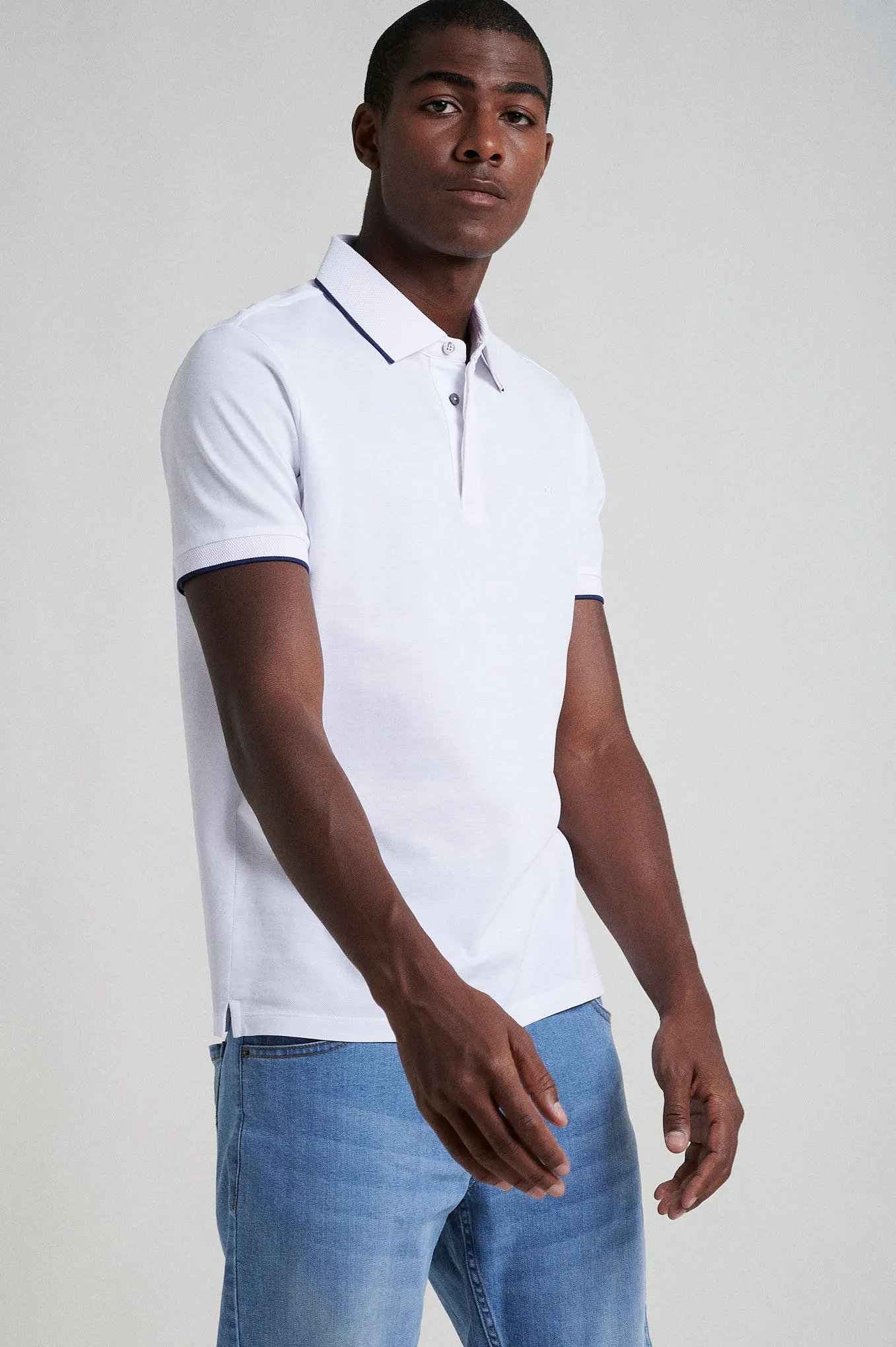 Short sleeve mercerized cotton polo piquet