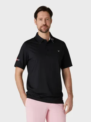 Short Sleeve Odyssey Block Polo Shirt In Caviar