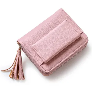 Short Tassel Ladies Mini Card Holder Wallet