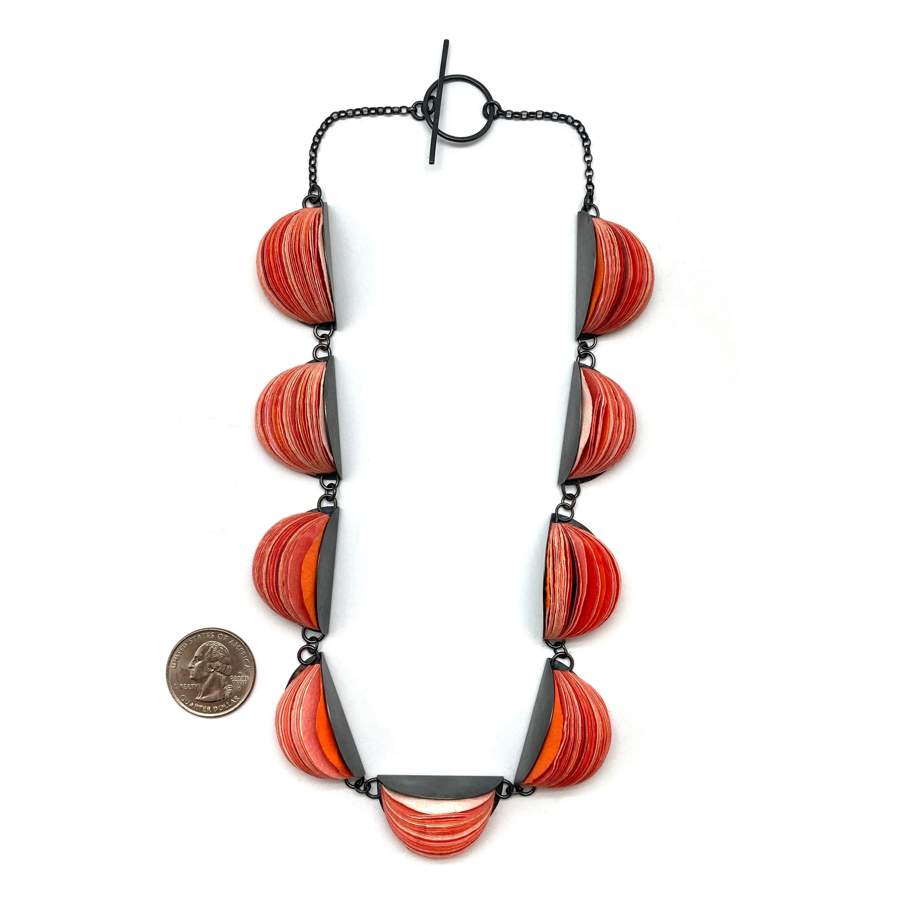 Shorter Red Japanese Paper Necklace