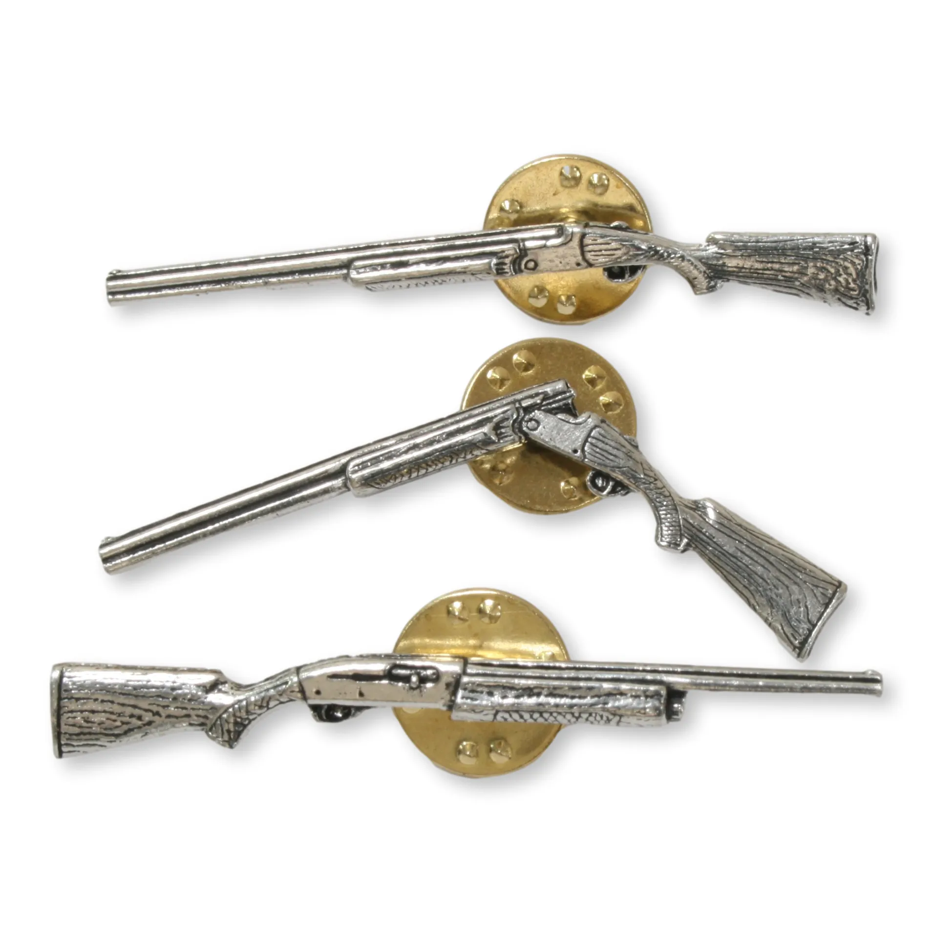 Shotguns and Rifles Pewter Pin Badges In Personalised Gift Box