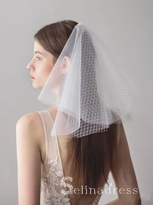 Shoulder Length Ivory Wedding Veils ALC013