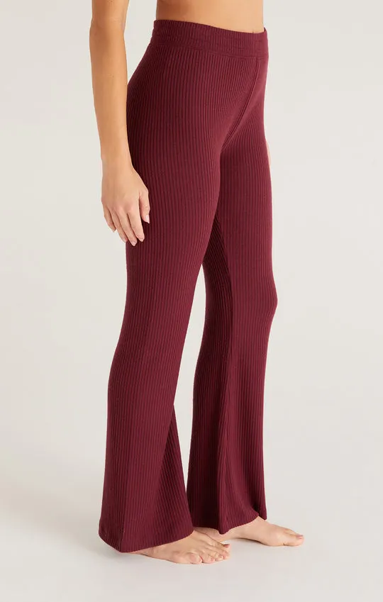 Show Me some Flair Brushed Rib Pant - Garnet