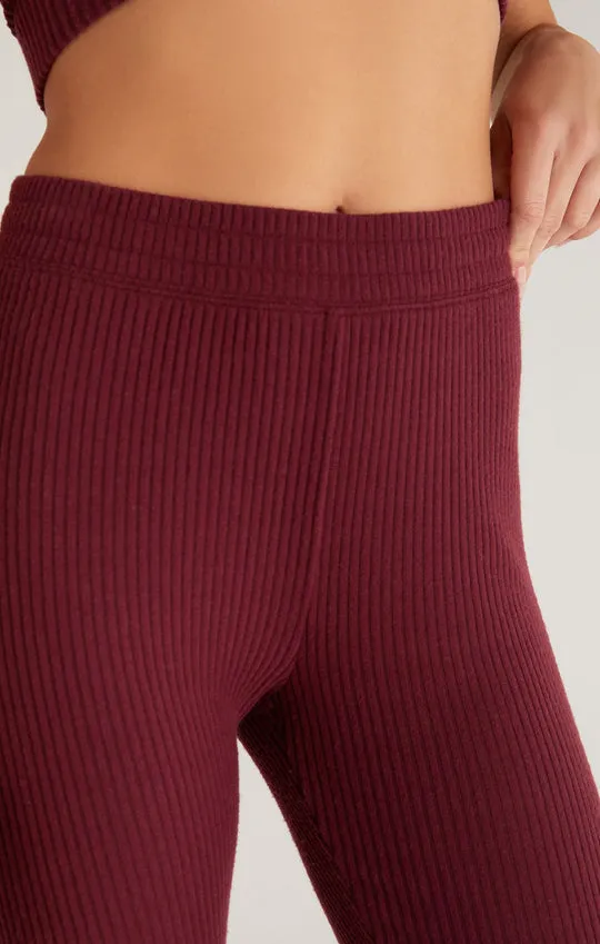 Show Me some Flair Brushed Rib Pant - Garnet