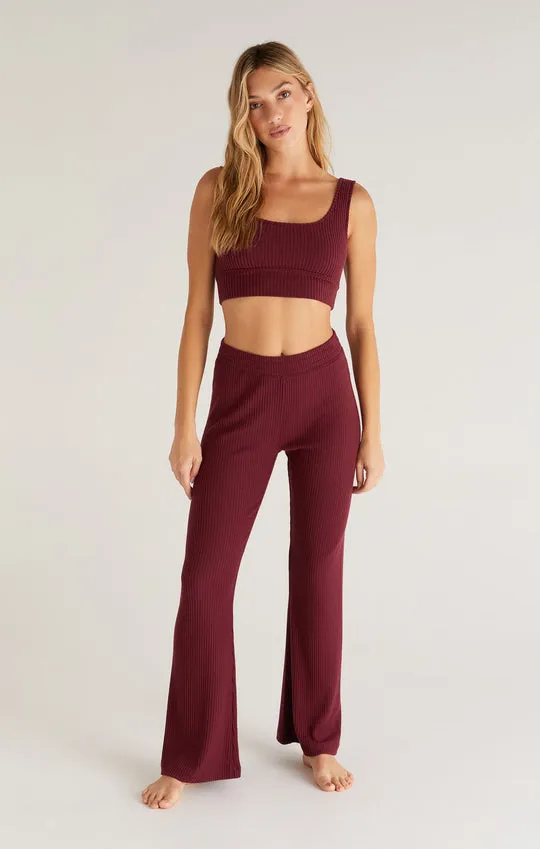 Show Me some Flair Brushed Rib Pant - Garnet