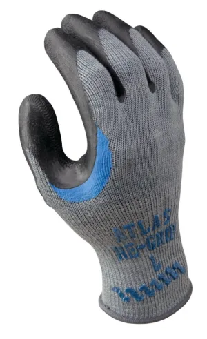 Showa 330M-08.RT Work Gloves, M, Reinforced Crotch Thumb, Knit Wrist Cuff, Natural Rubber Coating, Black/Gray :PR: QUANTITY: 1