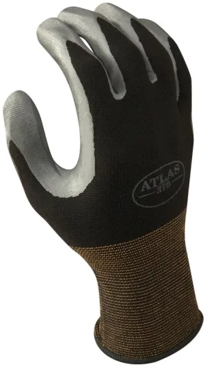 Showa 370BXL-09.RT Protective Gloves, XL, Knit Wrist Cuff, Nitrile, Black/Gray :PR: QUANTITY: 1