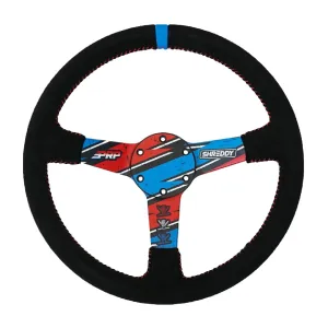 Shred White & Blue Steering Wheel // PRP X Shreddy // Deep Dish