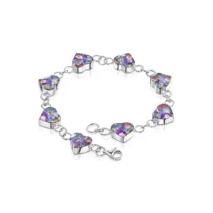 Shrieking Violet 18.5cm Sterling Silver Heart Shape Forget Me Not Bracelet