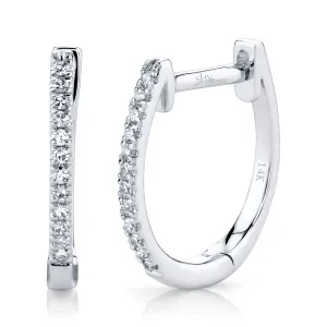 Shy Creation .08ctw Diamond Hoop Earrings