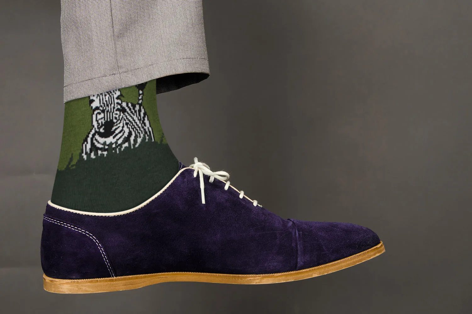 Sick Socks – Zebra in Grass – Exotic Animals Dress Socks