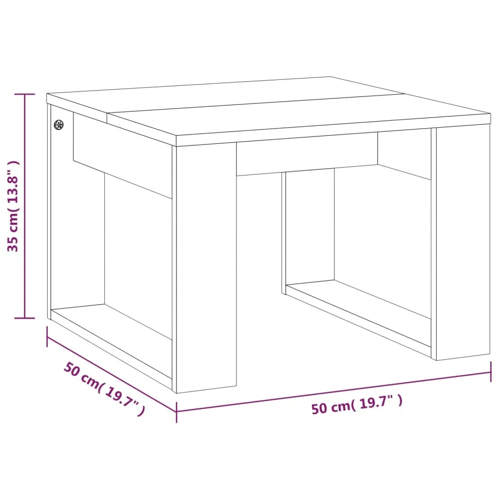 Side Table Grey Sonoma 50x50x35 cm Engineered Wood