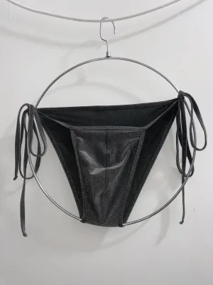 SIDE TIE BIKINI in Silver Sparkle | SAMPLE SALE