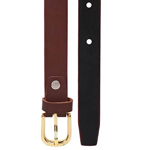 SIDEWOK Combo of Plain Casual Sleek Belts For Women/Girls (Brown & Tan)(SDWK-GLBL-07-08)